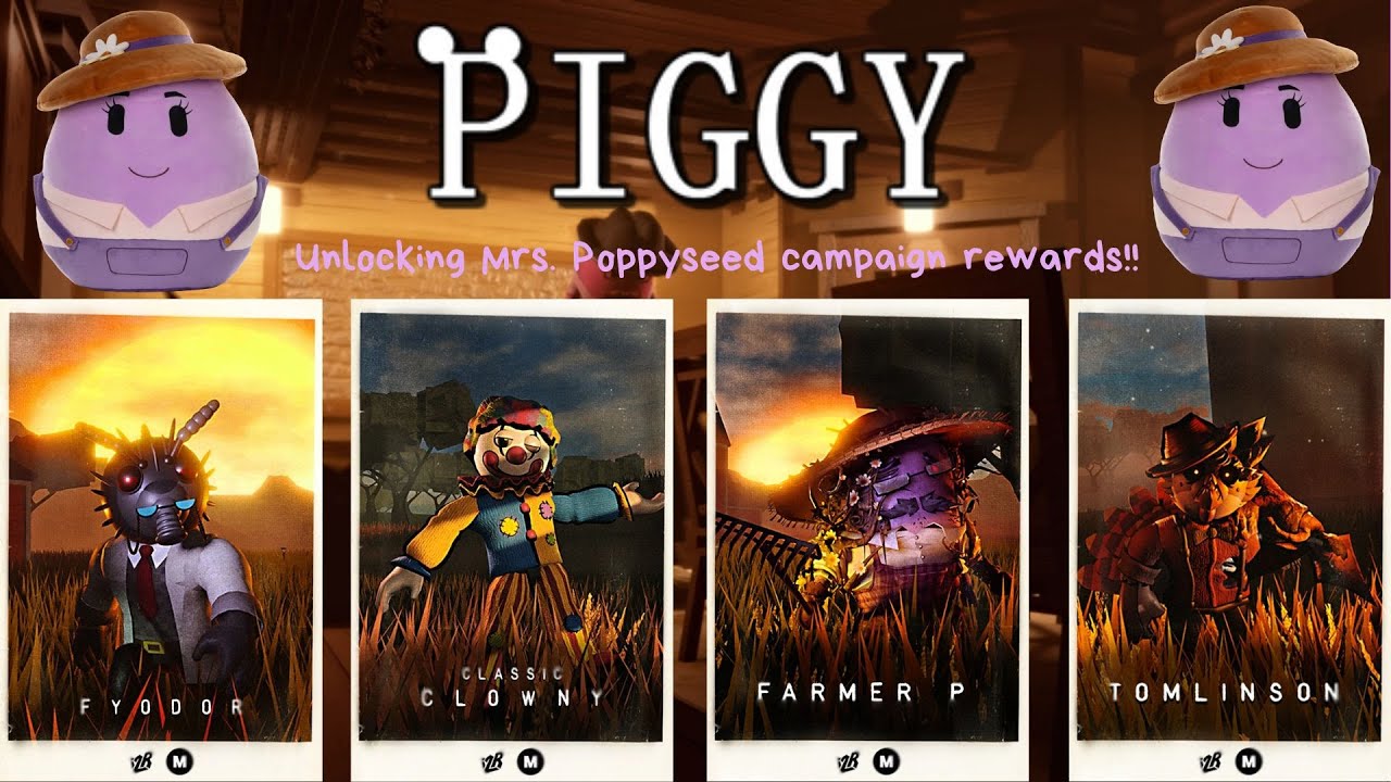 Roblox Piggy | Unlocking Mrs. Poppyseed campaign rewards!!!!