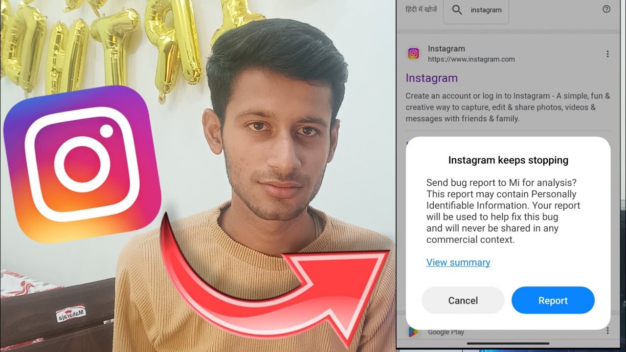 Instagram keeps stopping problem solved | Instagram keeps stopping problem on Redmi