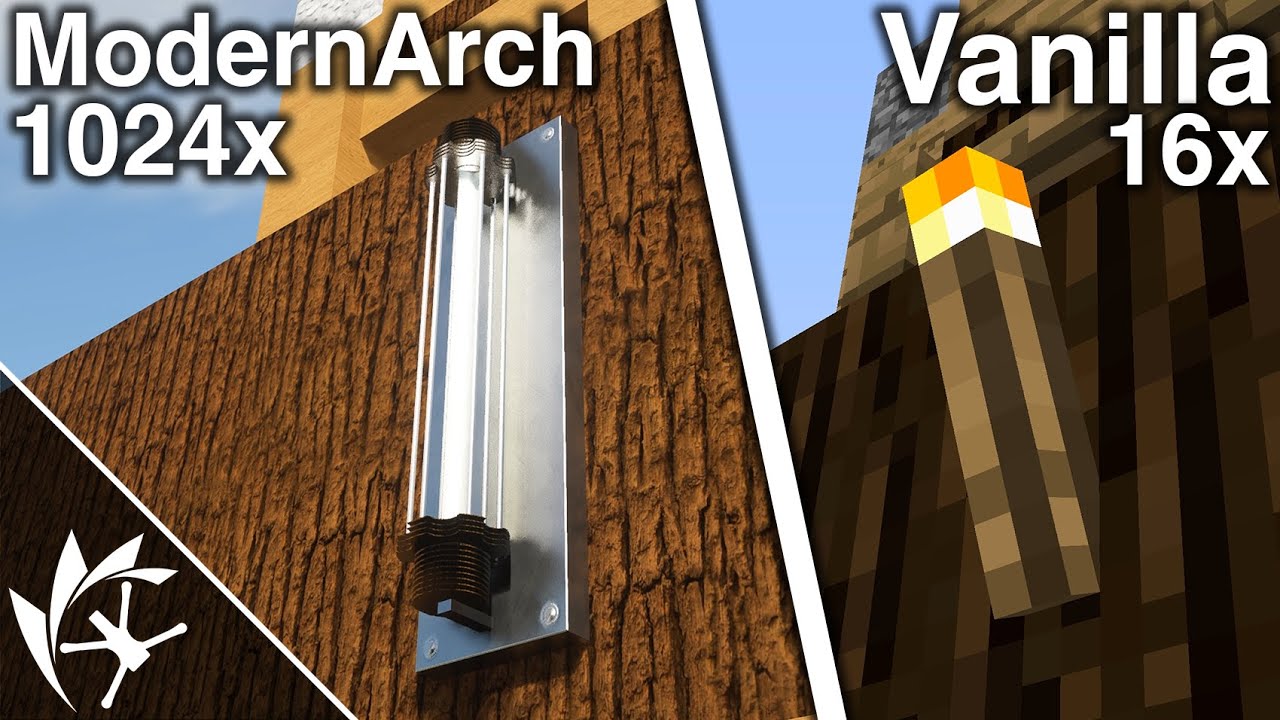 ModernArch w/PTGI vs Vanilla Minecraft