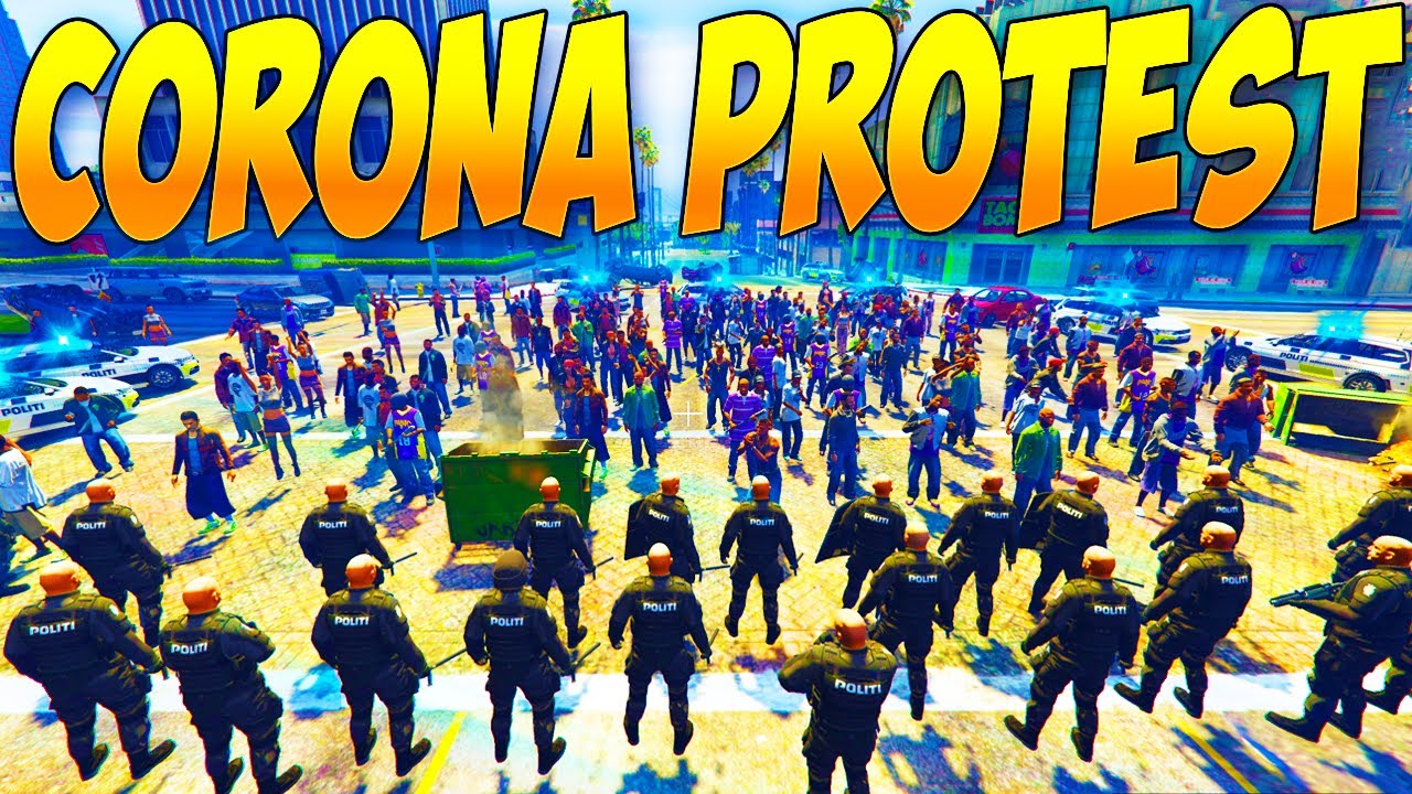 CORONA PROTEST GÅR GALT! - CORONA POLITIET - GTA V LSPD:FR - DANSK POLITI
