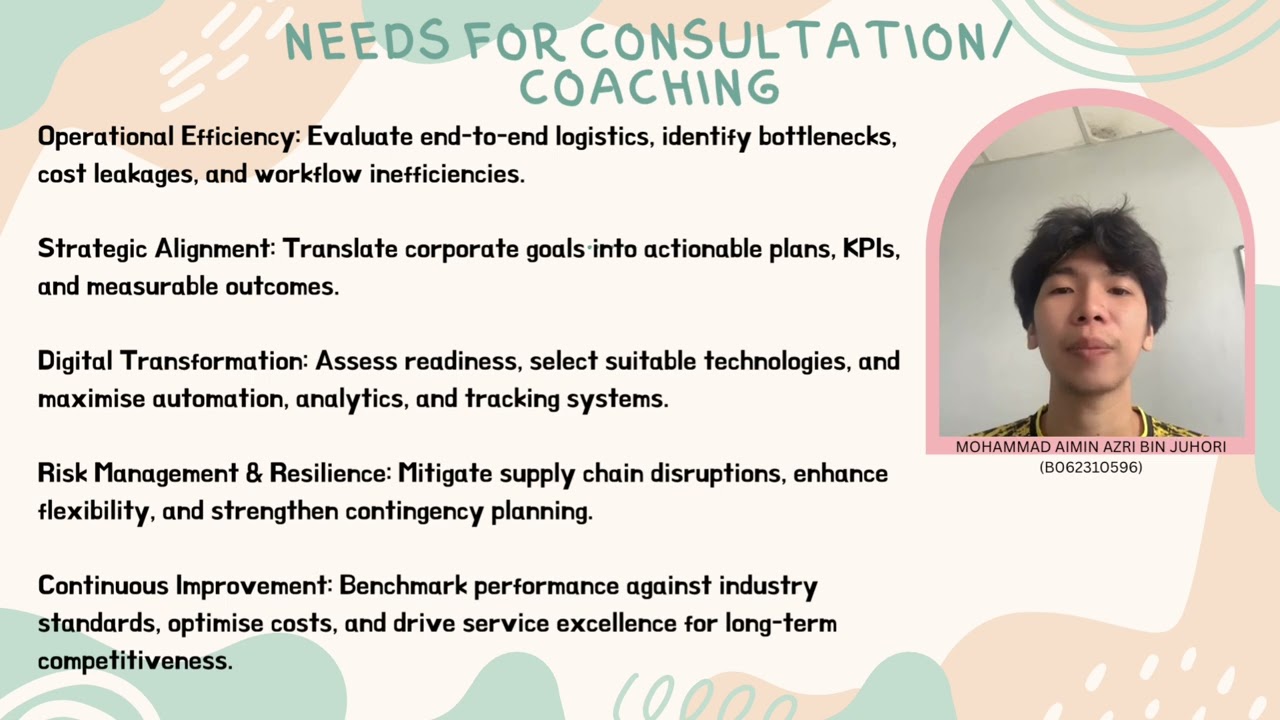 BTMT3163 CONSULTANCY AND COACHING FOR TECHNOPRENERSHIP - GROUP PRESENTATION EVERGREEN LOGISTIC