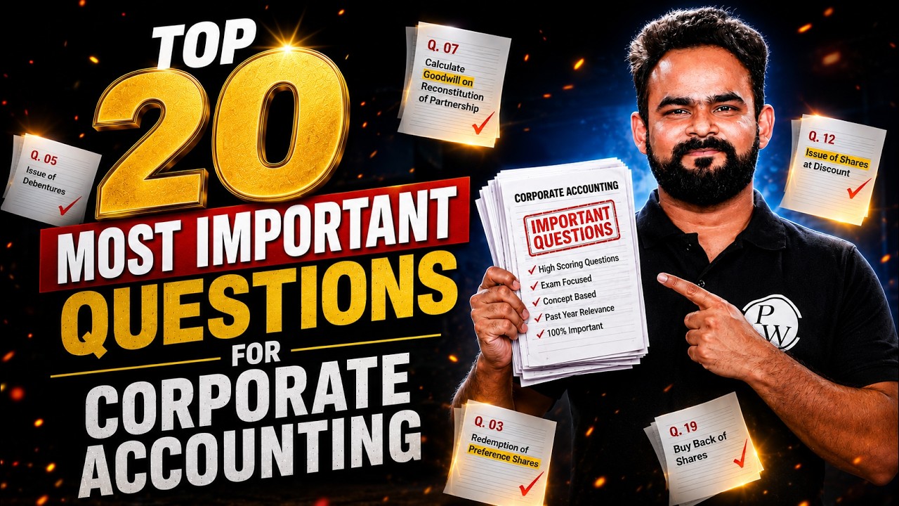 Top 20 Most Important Questions 🔥 | Corporate Accounting | CS Executive June 2026 | Rishabh Sir