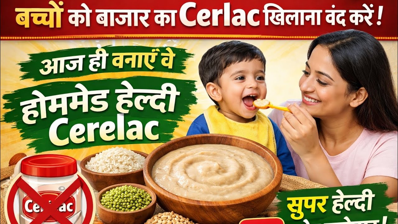 बच्चों को बाजार का सेरेलैक देना बंद करें | घर पर बनाएं 100% हेल्दी Cerelac सावधान बाजार का Cerelac ×