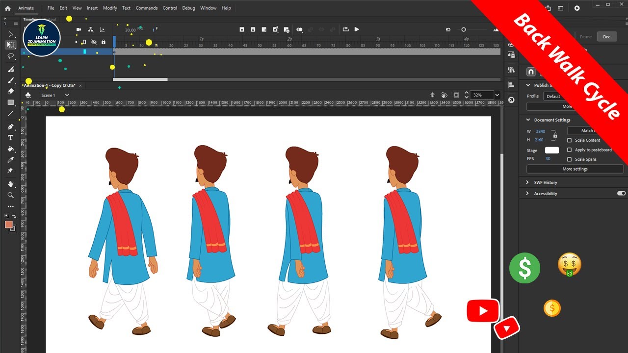 Want to Master 2D Animation? Watch This Back Walk Cycle Animation Tutorial Now