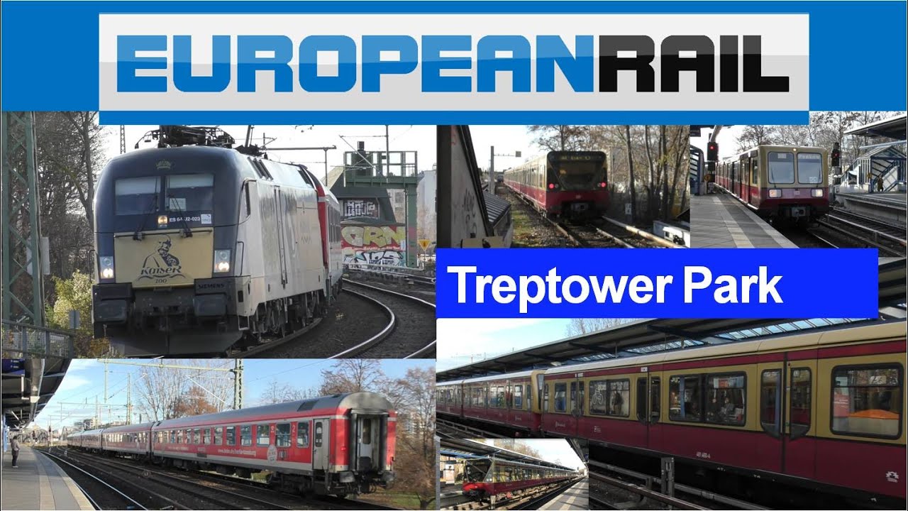 #Berlin2019 Deutsche Bahn S-Bahn and DB Regio Trains at Treptower Park Bahnhof - Berlin Ringbahn