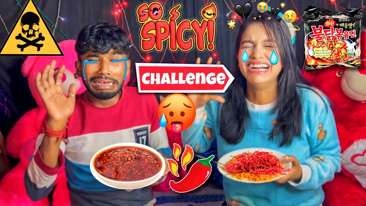 Spicy Maggi challenge 🥵😖 ||  Gone wrong ⚠️🚨 || ঝাল চ্যালেঞ্জ করতে গিয়ে আমাদের খুব বাজে অবস্থা হলো 😭