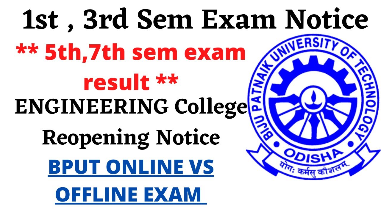 Bput 1st,3rd Semester Exam Notice | Online Vs Offline Mode Of Exam Notice Bput | 5th,7th Sem Results