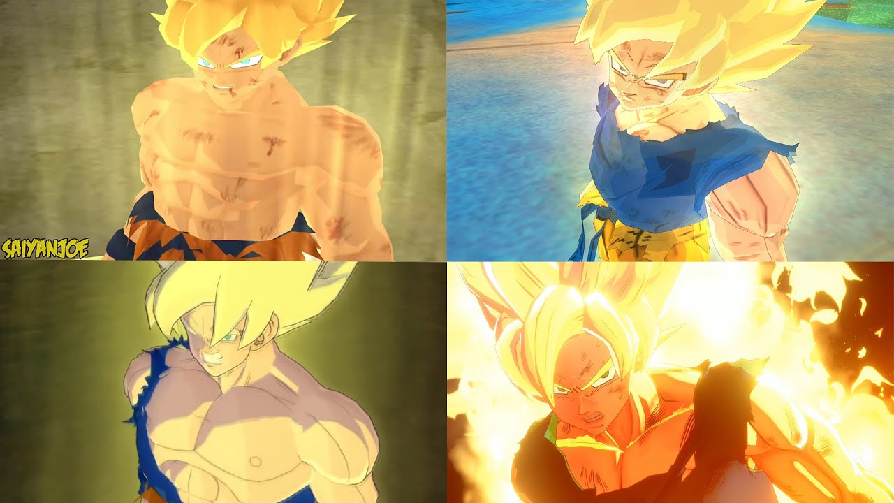 Evolution of Super Saiyan Goku Transformation Cutscenes (Dragon Ball Z Games)
