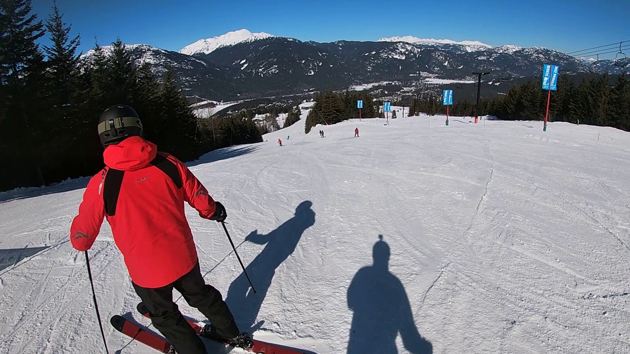 Whistler Skiing Blue Runs Cougar, Old Crow and Ptarmigan