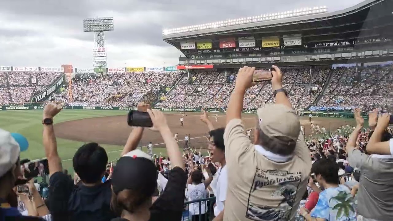 甲子園決勝　仙台育英vs慶應義塾　試合終了から塾歌まで　＠3塁内野席