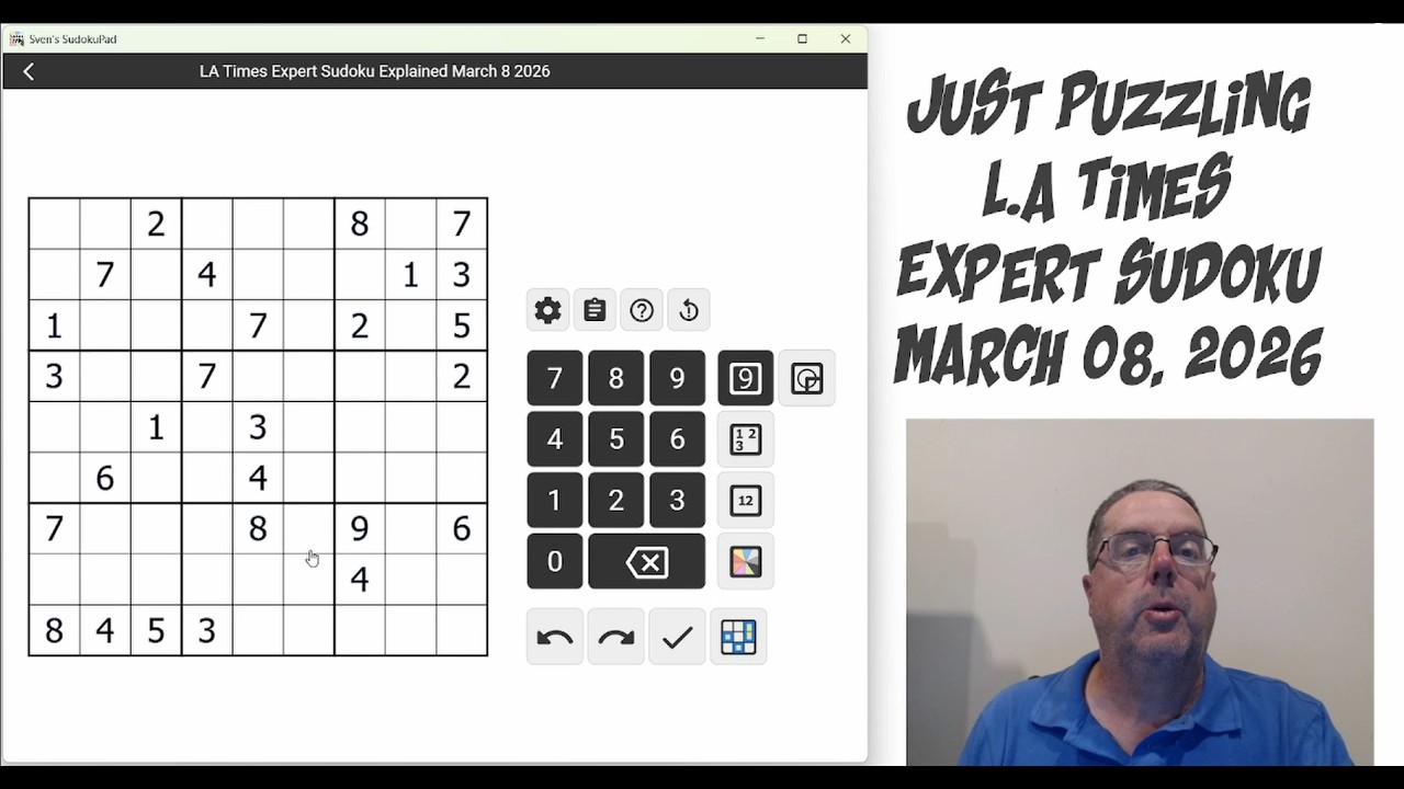 LA Times Expert Sudoku March 8 2026