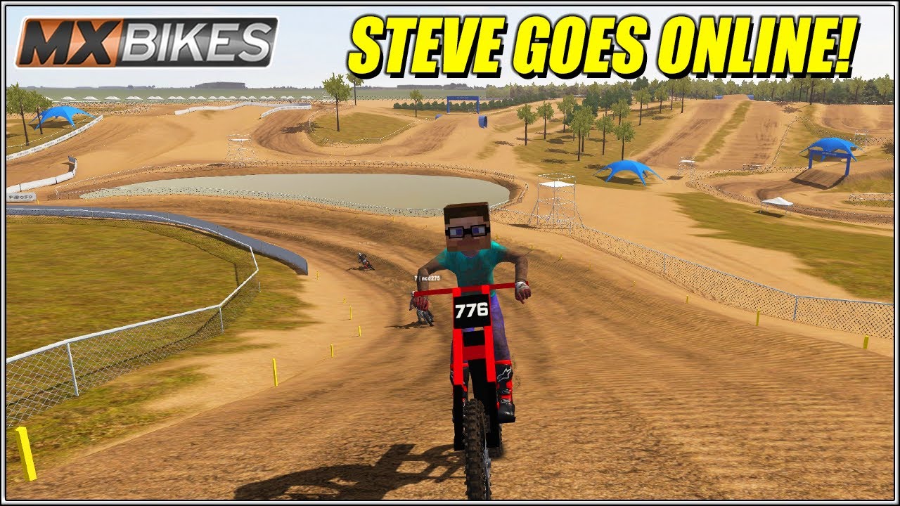 Minecraft Steve Tries MX Bikes Online For The First Time!