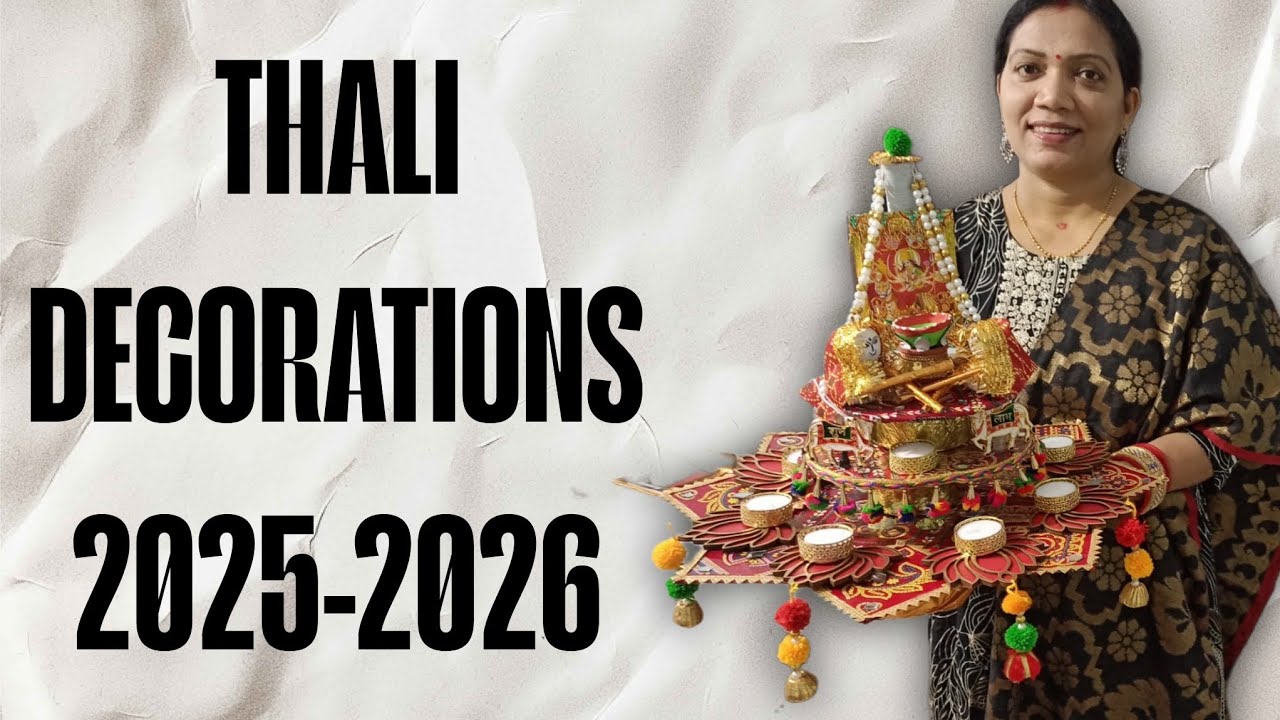 Thali decoration ideas For Navratri Aarti and school competition at home