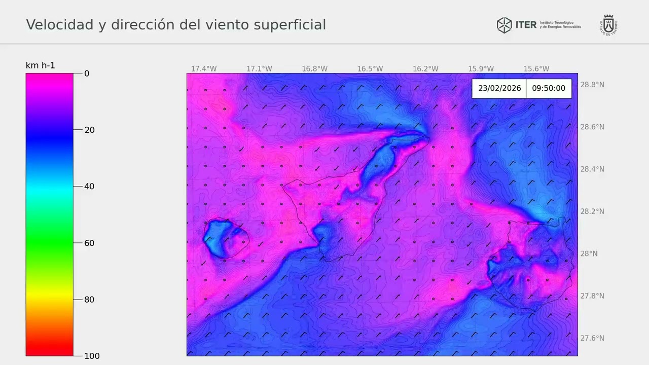 Tenerife Wind forecast: 20260222