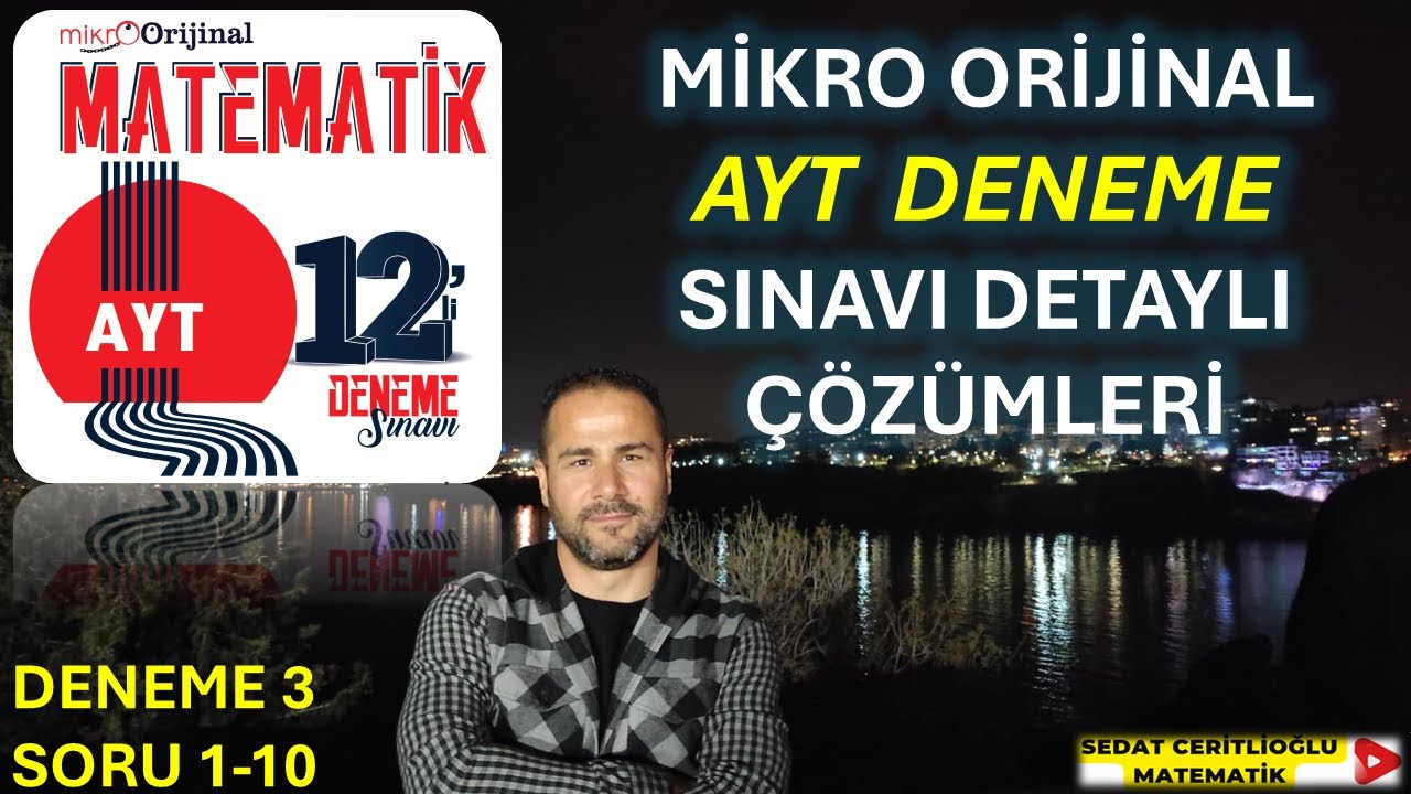MİKRO ORİJİNAL MATEMATİK 12 Lİ AYT DENEME SINAVI | 3.DENEME 1-10 |#orijinalmatematik #mikroorijinal