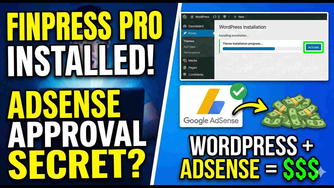 AdSense Approval Secret Theme Revealed!  FinPress Pro Install & Customize