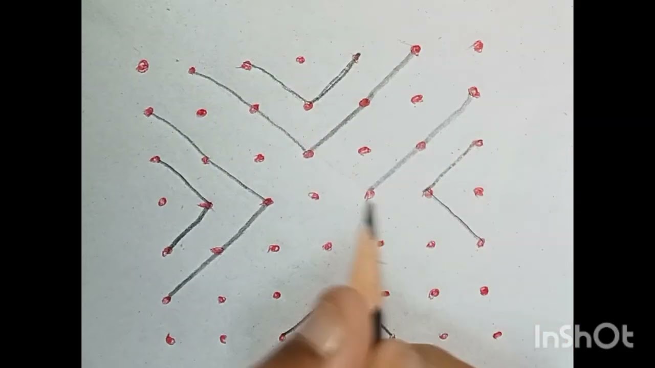 7*7 dots easy rangoli |simple rangoli design 