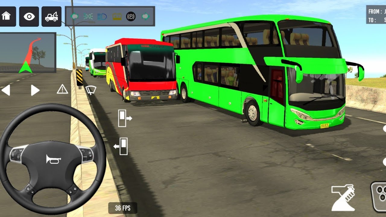 Indonesia coach bus driving | Euro bus driving simulator 2025 #games 