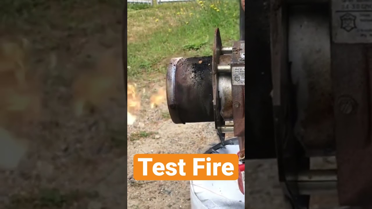 Oil burner fired outside of furnace￼