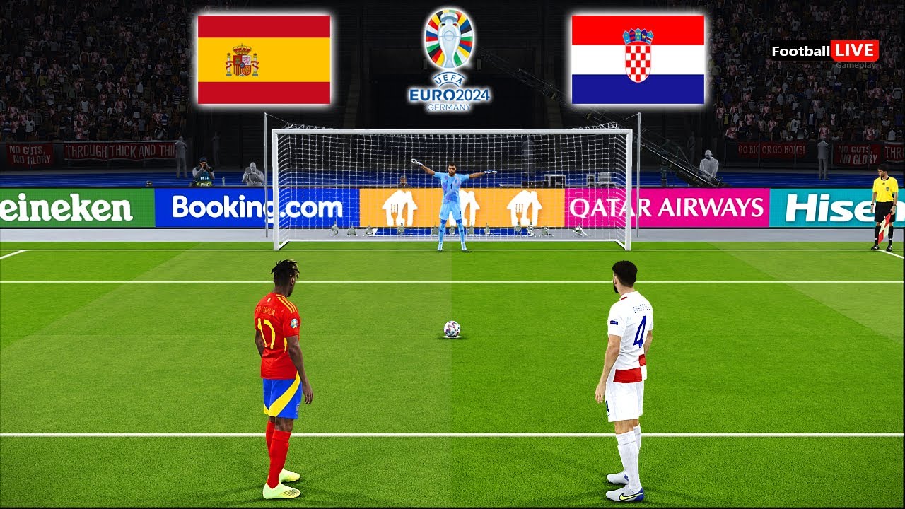 Spain vs Croatia - UEFA Euro 2024 | Penalty Shootout | PES Gameplay