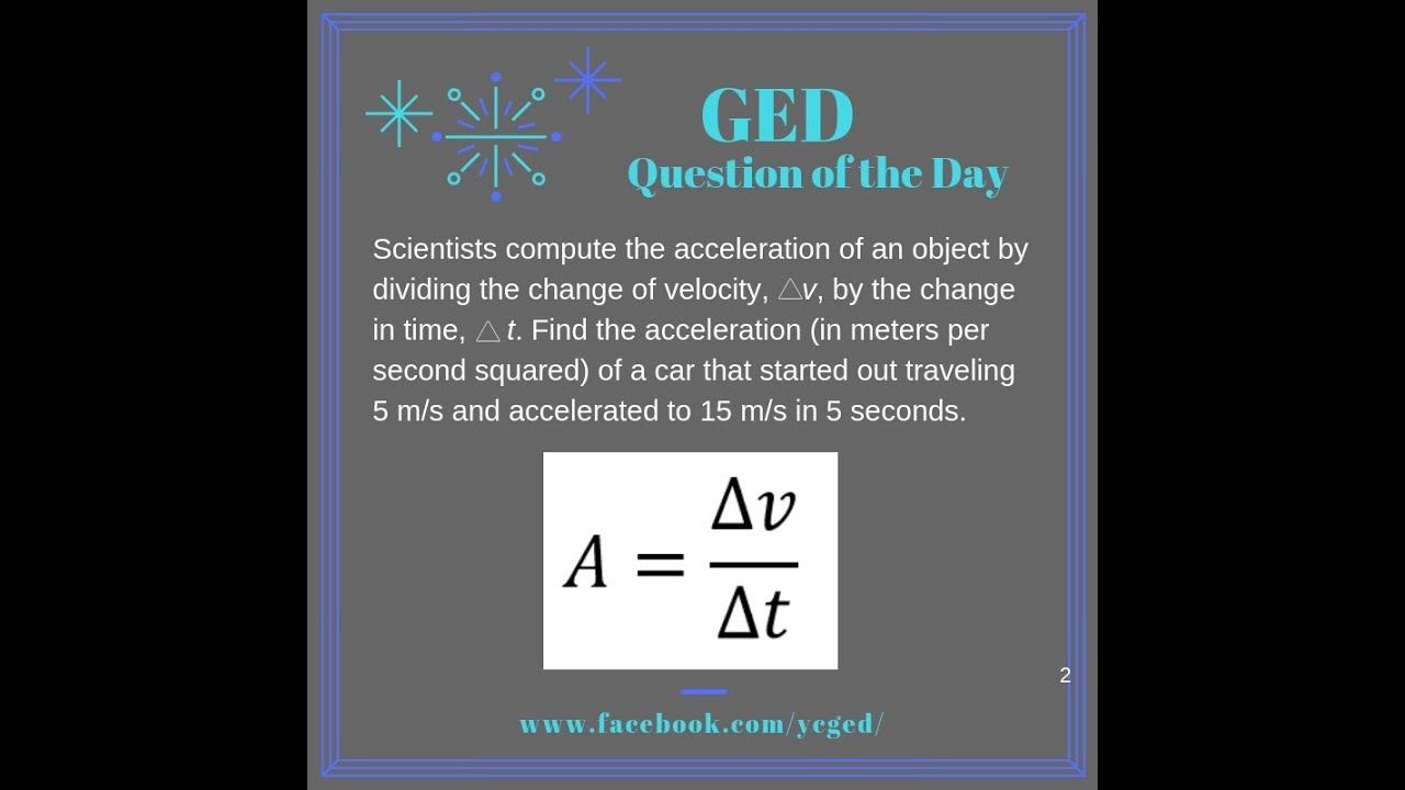 GED QOD: Utilizing Science Formulas 5