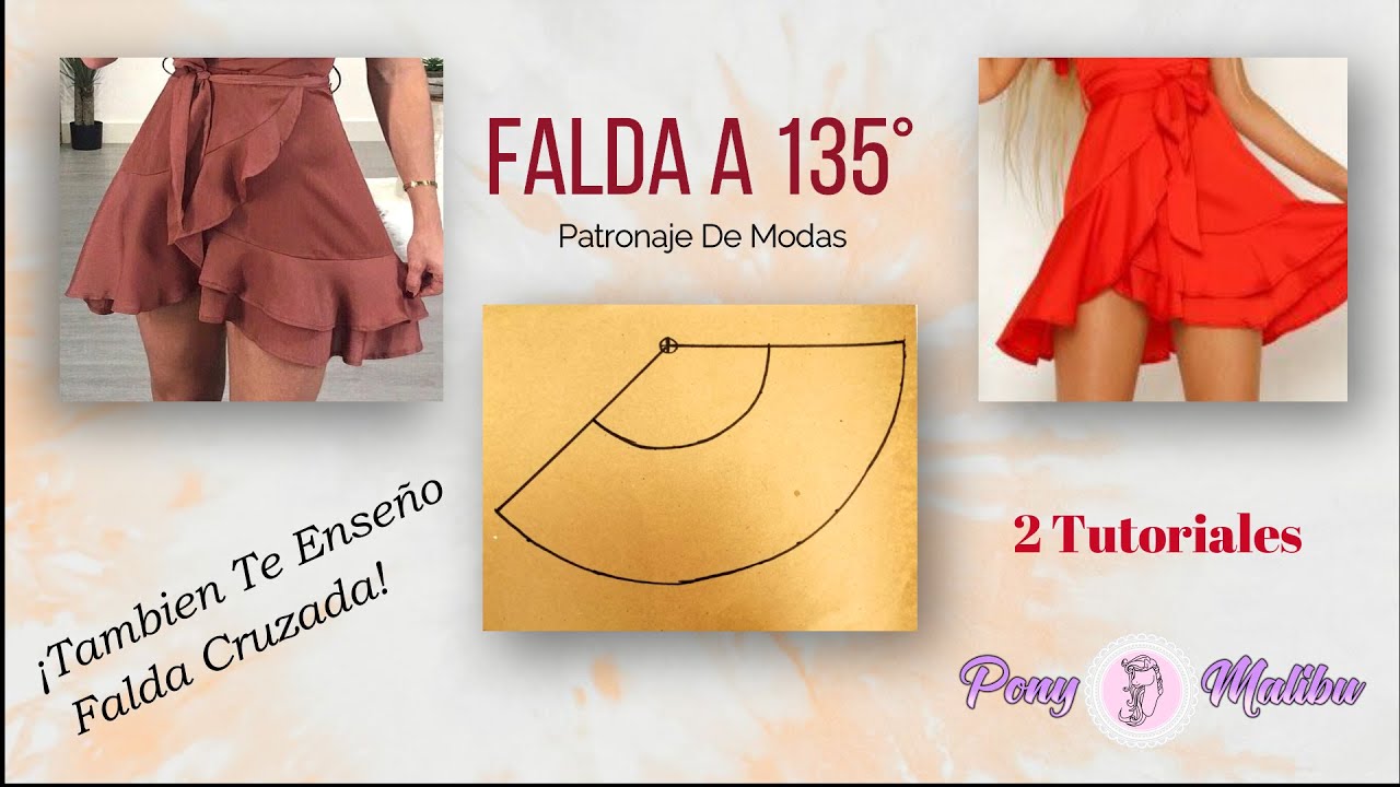 COMO HACER FALDA A 135° 📐|| HAZ TODO TIPO DE FALDAS 👗 || FALDA CRUZADA CON OTRO MÉTODO
