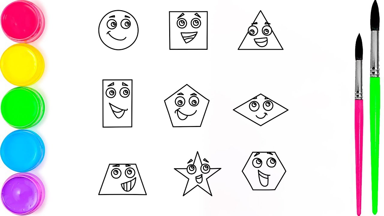 Shapes Coloring Page for Kids | Fun Learning Drawing and Educational Coloring Video Activity
