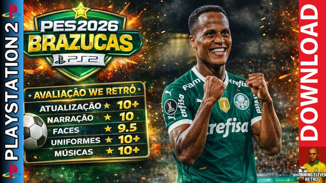PES 2026 Brazucas V4 PS2 🔥 Review Completo | Brasileirão Série A e B 2026 + Faces Atualizadas