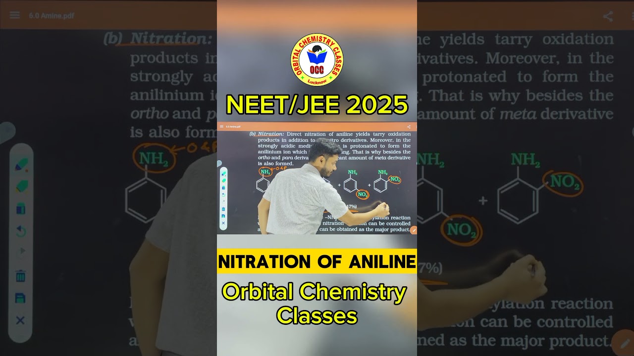 Nitration of Aniline #neet2025 #neet #medicalentrance #endless #education #orbitalchemistry