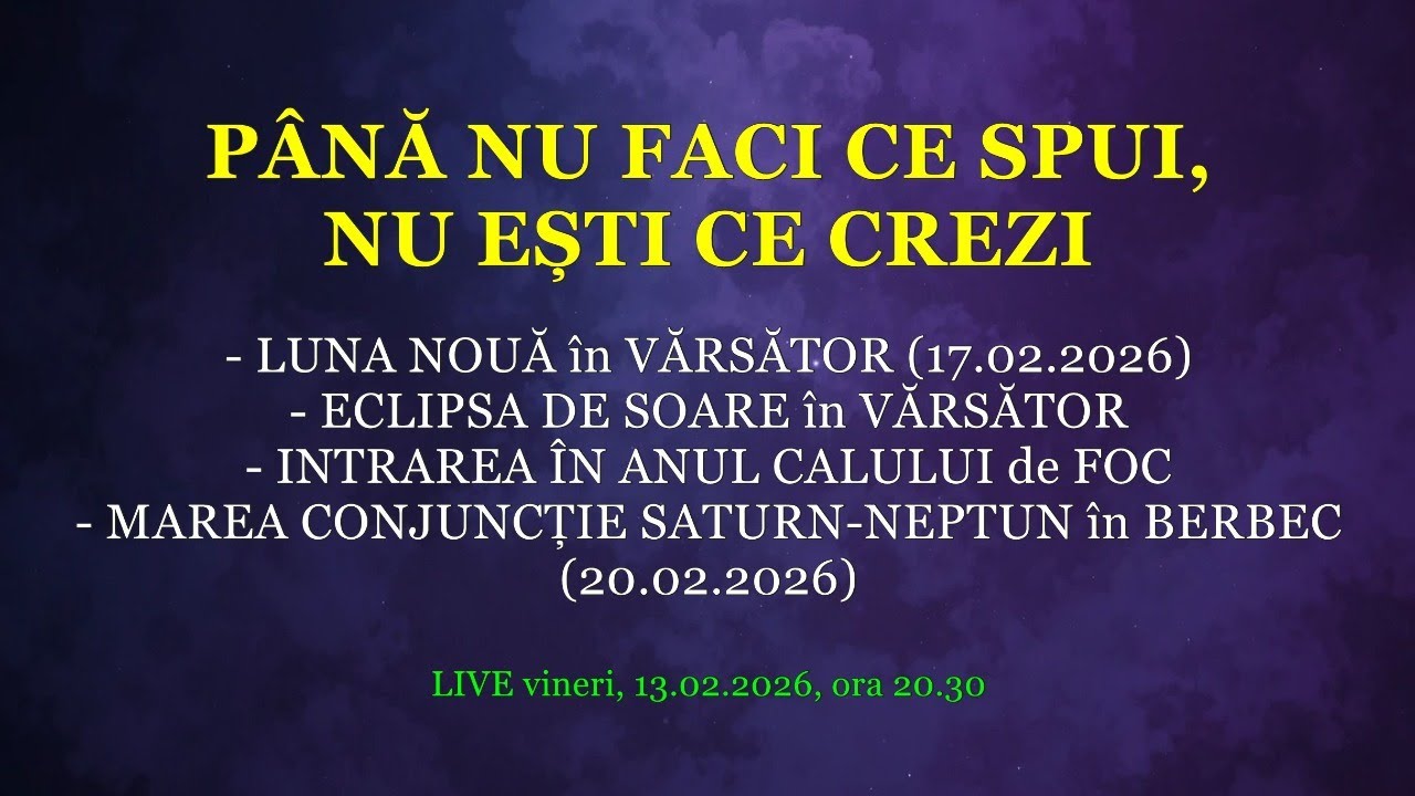 PÂNĂ NU FACI CE SPUI, NU EȘTI CE CREZI