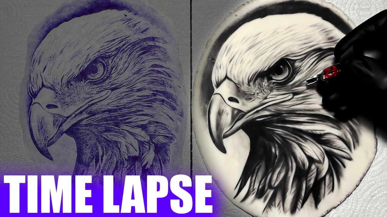 EAGLE TATTOO TIME LAPSE | TATUANDO ÁGUIA COM ZOOM ✅
