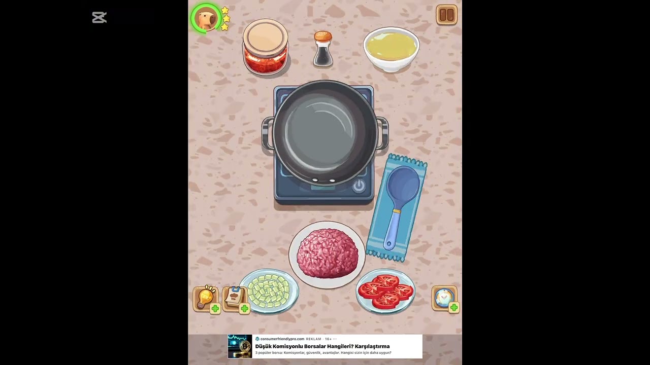 Yemek yaptım