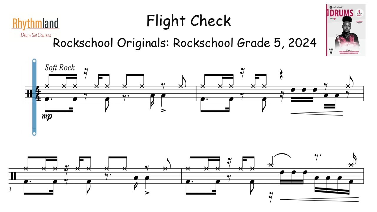 'Flight Check' - Rockschool Grade 5 drums 2024