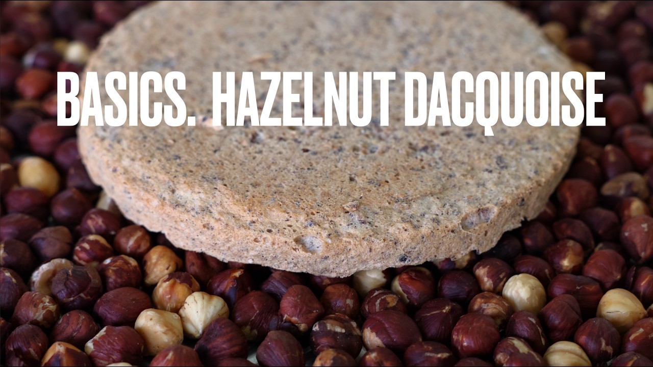 HAZELNUT DACQUOISE – Classic French Base for Modern Desserts #pastrychefs #pastrytutorial #dacquoise