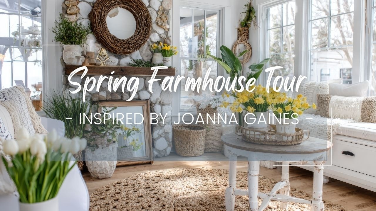 Spring Farmhouse Home Tour Inspired by Joanna Gaines: Magnolia Table & Dreamy White Cottage Decor