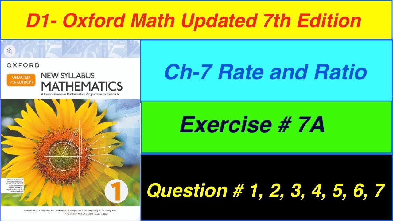 D1 Math Exercise 7A Updated  7th edition | Chapter 7 Exercise 7A  Question- 1, 2, 3, 4, 5, 6, 7