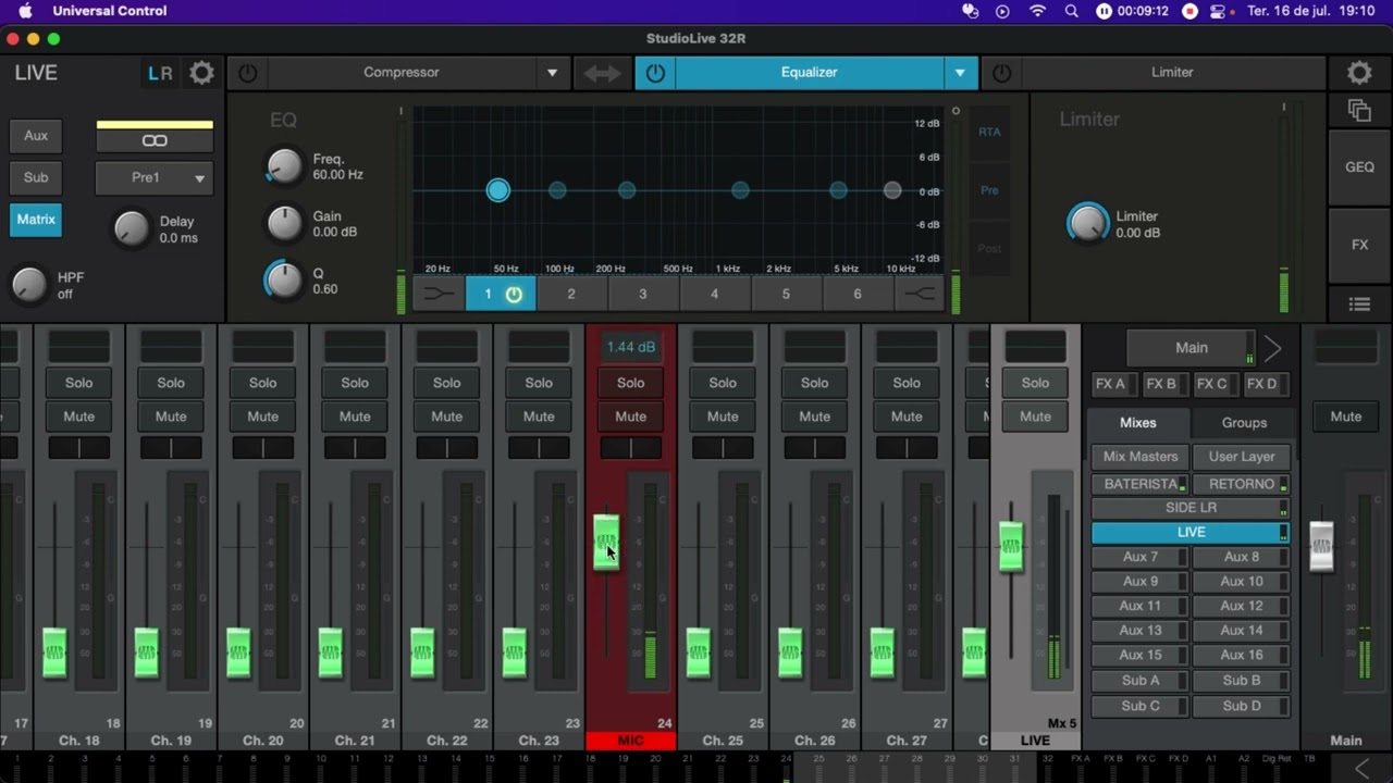 PRESONUS STUDIOLIVE 32r - AUX / MATRIX / SUBGRUPO