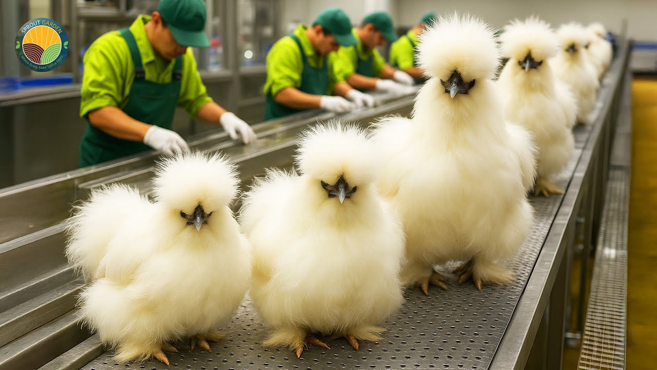 How Chinese Farmers Raise Millions of Silkie Chickens For Eggs and Meat | Farming Documentary