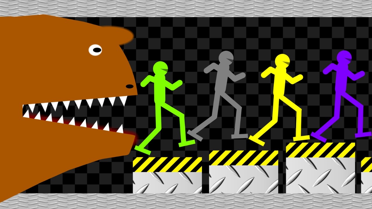 Escape From Horned Brown Monster - Survival Stickman Race