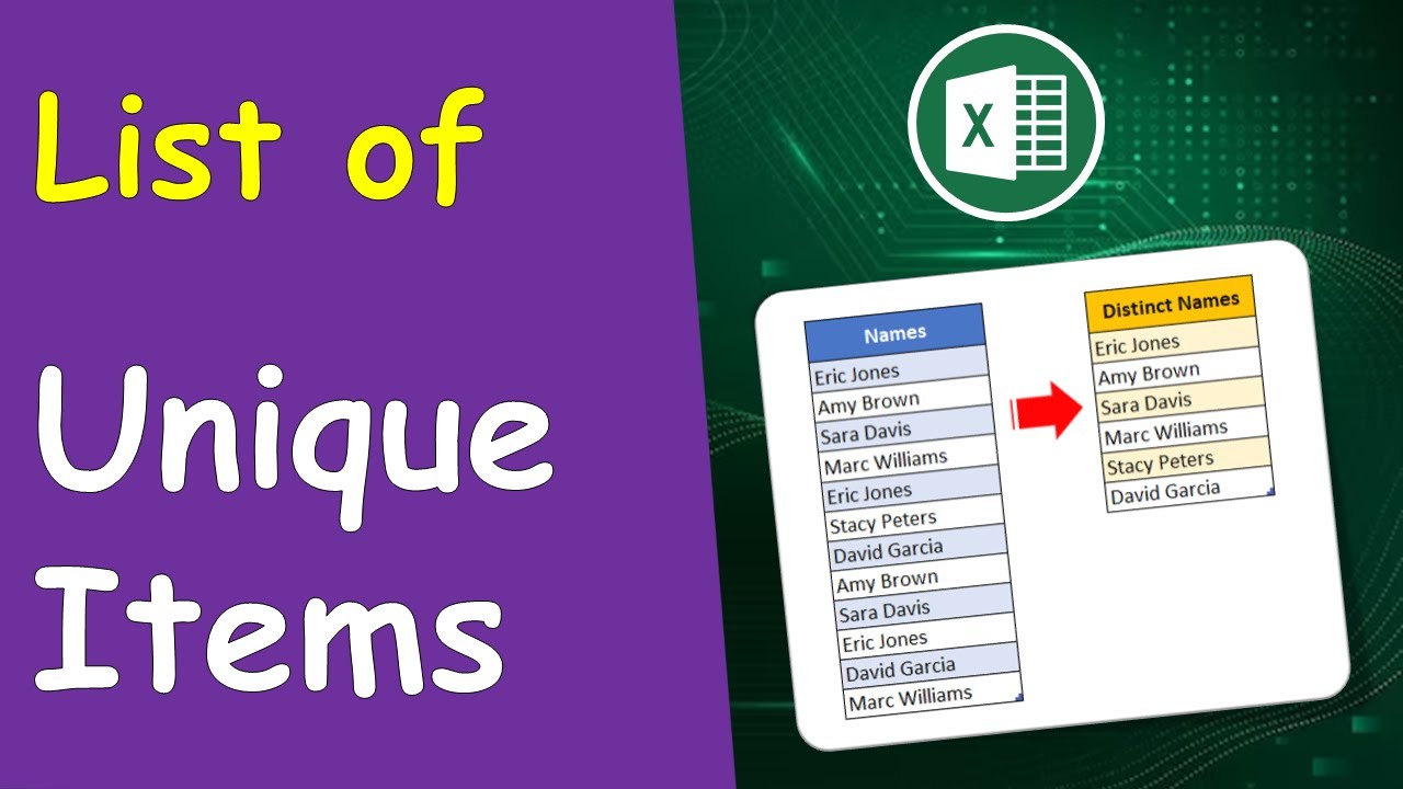 How to make a List of Unique or Distinct Values in Microsoft Excel