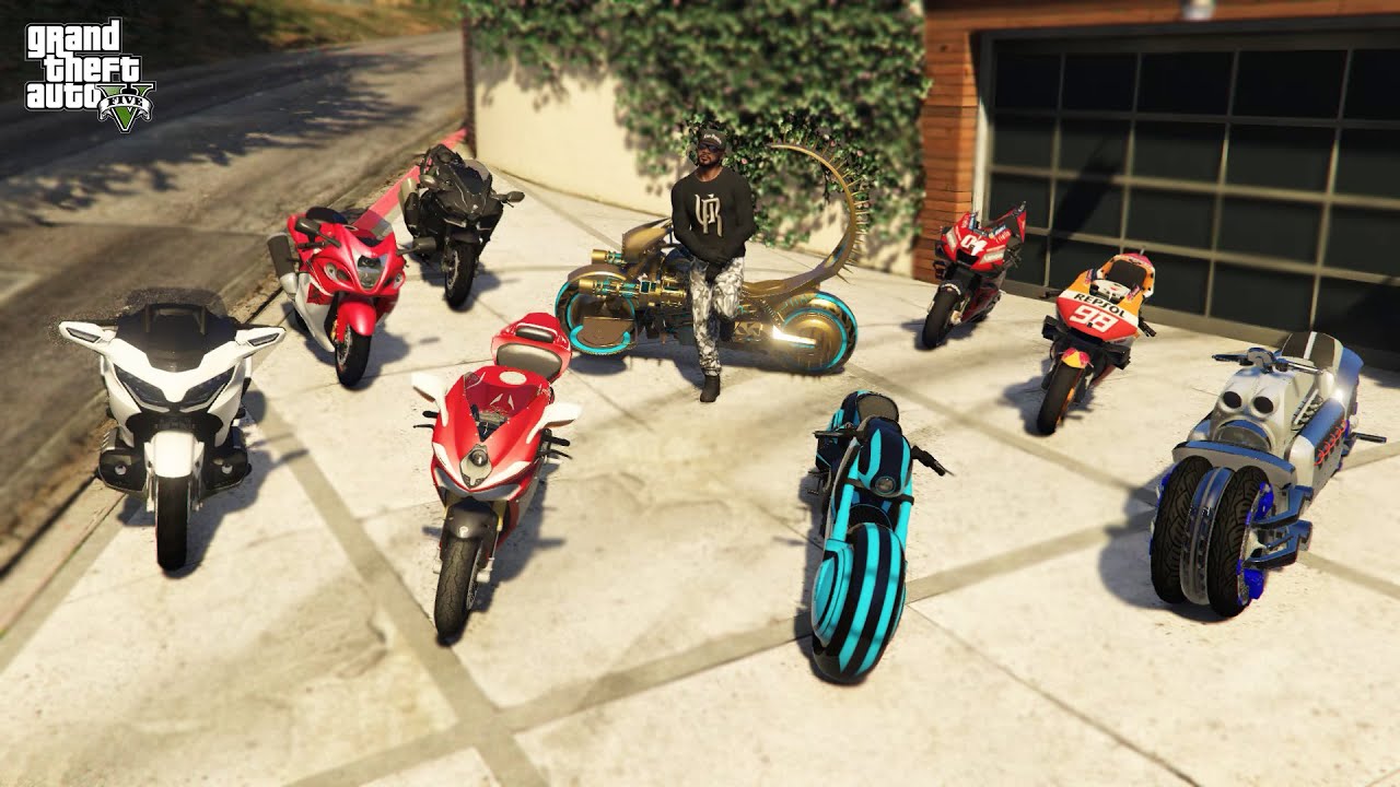 GTA 5 - 🔥 Stealing 2021 Luxury Super Bikes with Franklin (Real Life Bikes #04)