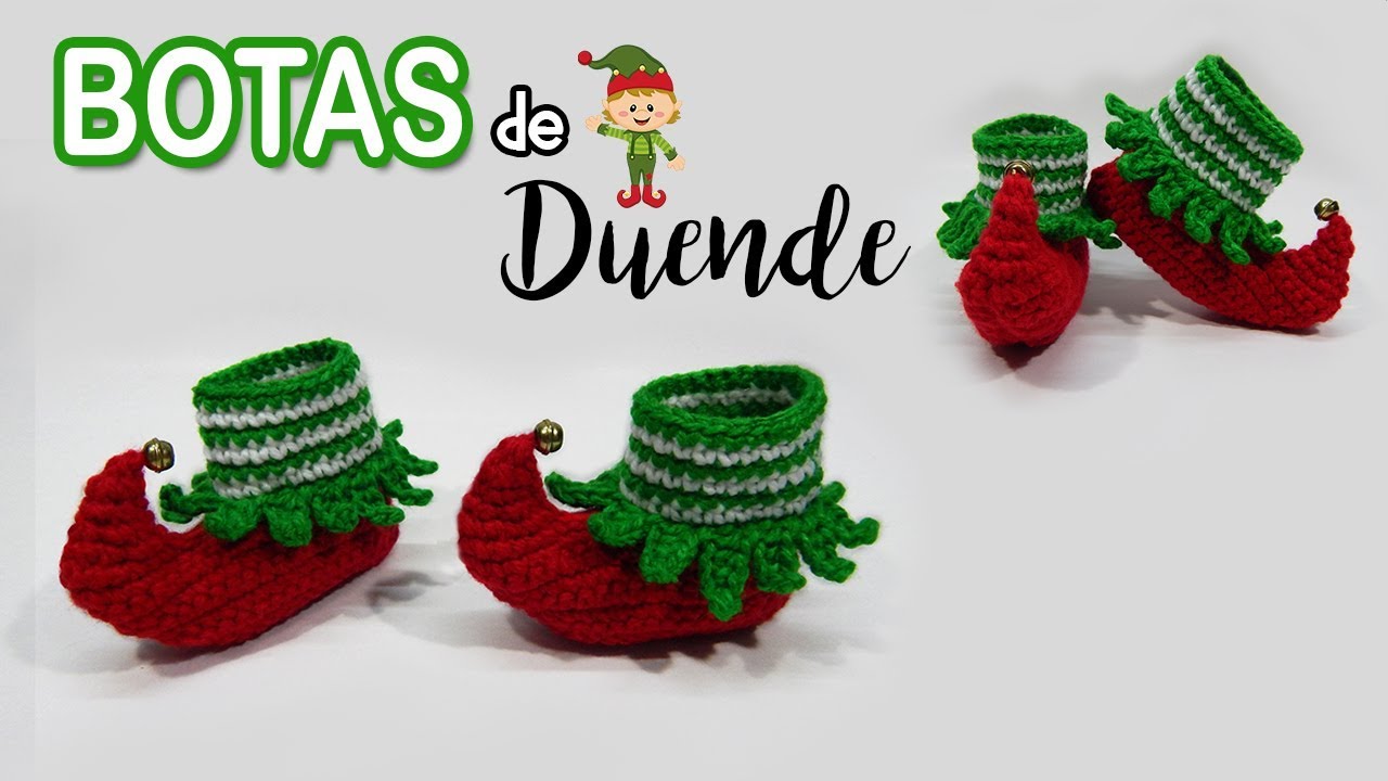 BOTAS de DUENDE Tejidas a Crochet o Ganchillo - PASO A PASO