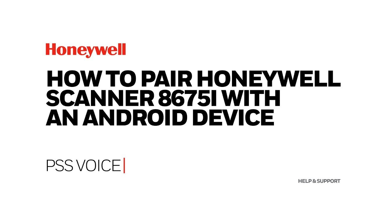 How to Pair Honeywell Scanner 8675I With an Android Device