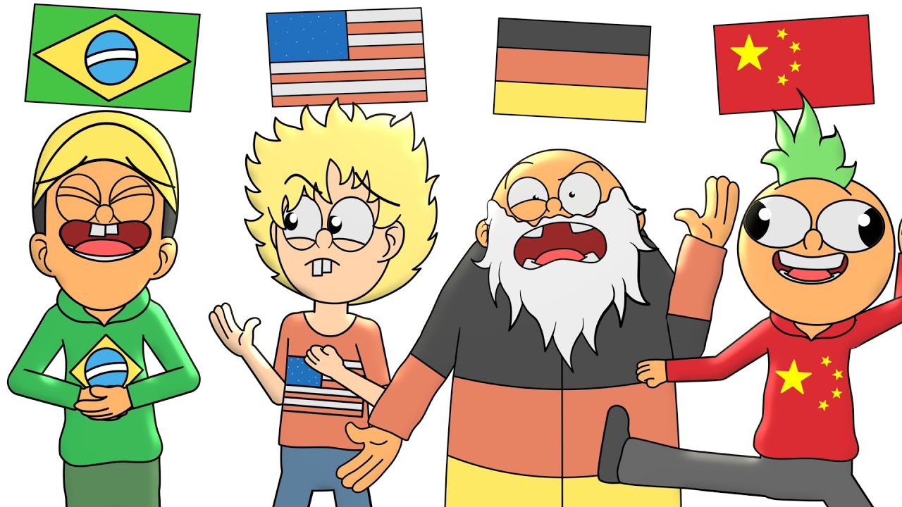 Portugu&ecirc;s VS Ingl&ecirc;s VS Alem&atilde;o VS Chin&ecirc;s !!! - Anima&ccedil;&atilde;o