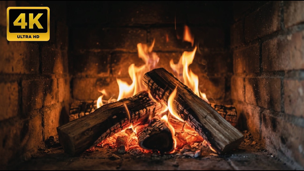 🔥 The Most Realistic Fireplace 4K UHD with Cozy Crackling Fire Burning Logs for Emotional Rest