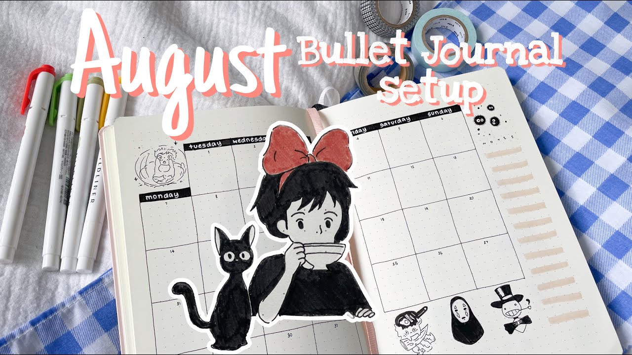 August Bullet Journal Setup • Plan with me 🌱 Studio Ghibli theme