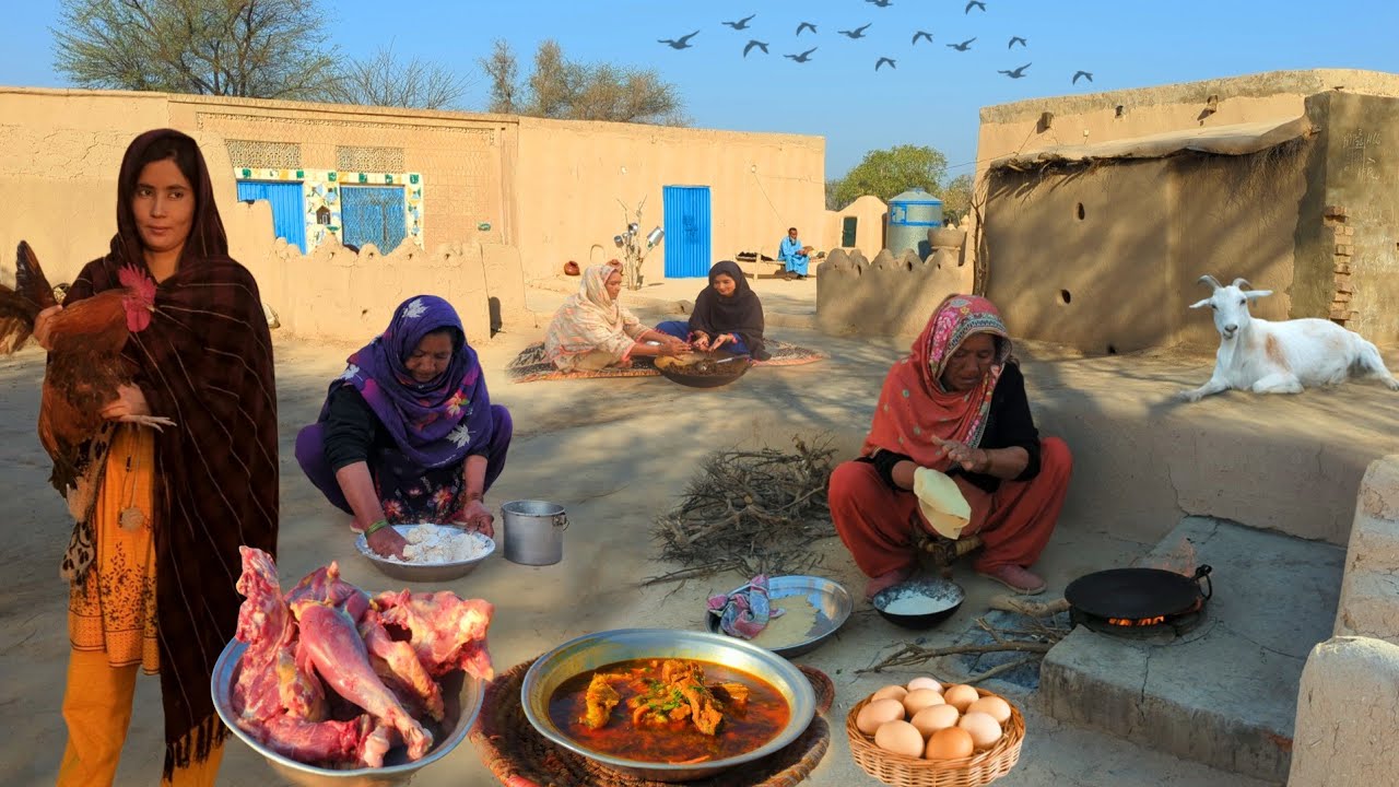 Very Unique Old Desert Women Morning Routine Pakistan | Village Life In Cholistan | Old Culture