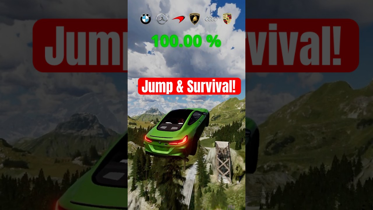 Sports Car Jump & Survival Test! 🏎️ BeamNG.drive
