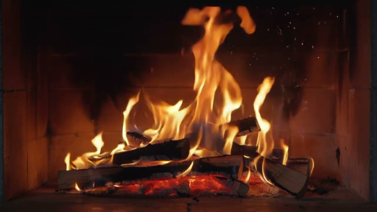 10 Hours Cozy Fireplace 🔥 Crackling Fire Sounds for Sleep, Relax & Study (4K)
