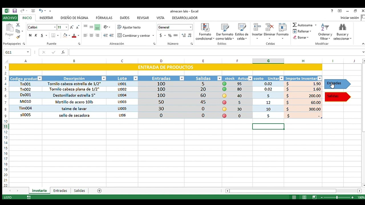 sistemas del almacén para tu negocio Excel.